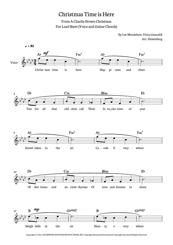 Christmas Time Is Here (arr. Heisenberg)