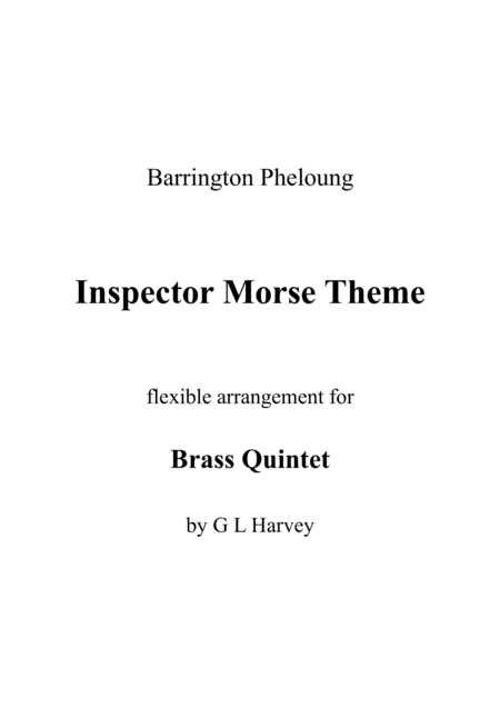 Inspector Morse (arr. G L Harvey)