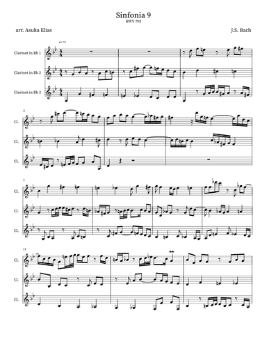 Sinfonia 9 (BWV 795) (arr. Asuka Elias)