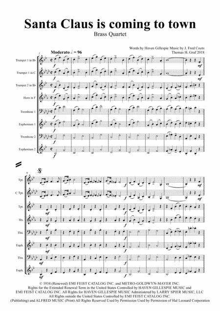 Santa Claus Is Comin' To Town (arr. Thomas H. Graf)