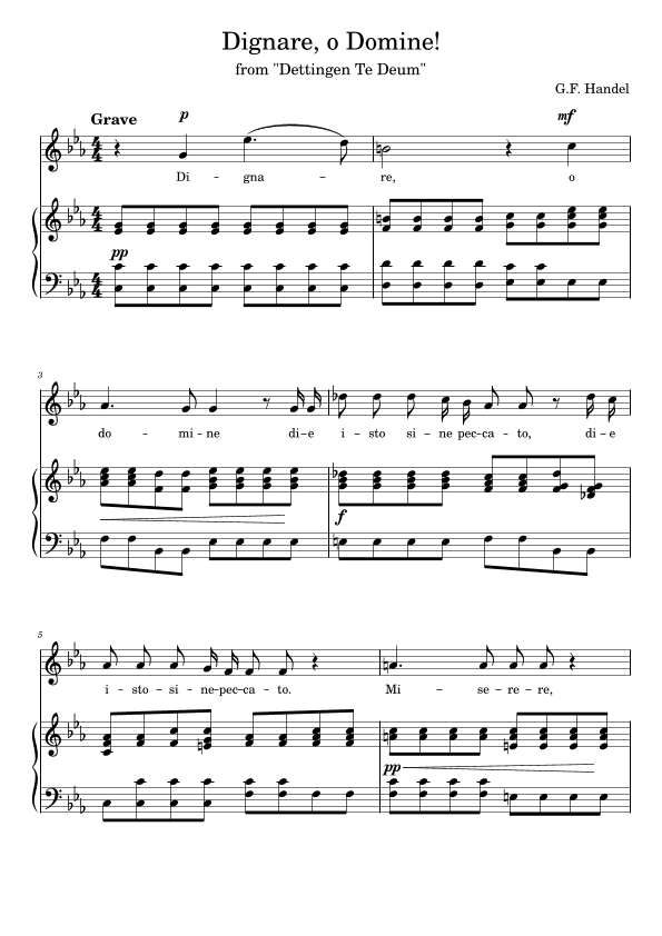 Dignare, o Domine! Middle voice (Mittlere Stimme) - C minor (c-moll) (arr. Vladyslav Panfilenko)