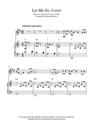 Let Me Go, Lover! (arr. Kaiserin Rebecca)