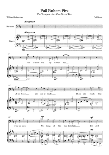 Full Fathom Five - Baritone Solo