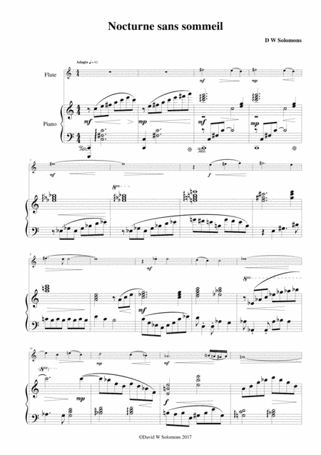 Nocturne sans sommeil (Sleepless nocturne) for flute and piano