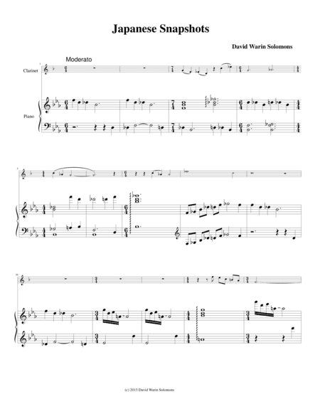 Japanese Snapshots for clarinet and piano