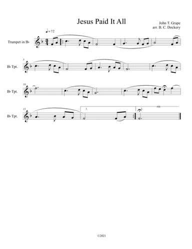 Jesus Paid It All (trumpet solo) (arr. B. C. Dockery)
