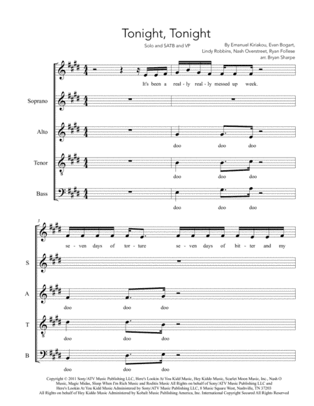 Tonight Tonight (arr. Bryan Sharpe)