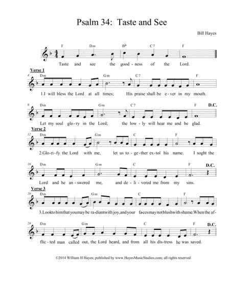 Psalm 34 - Taste and See (I)