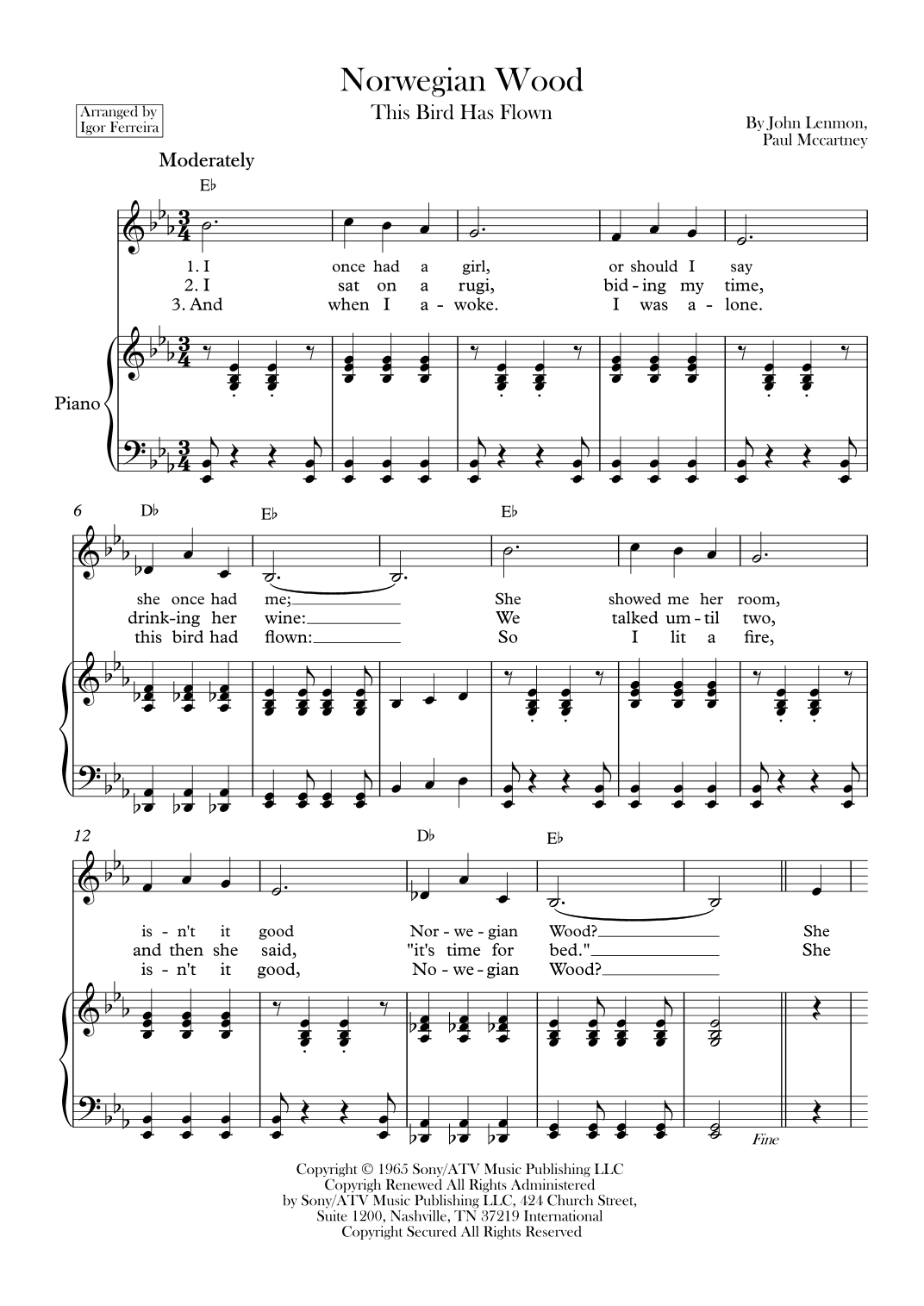 Norwegian Wood (this Bird Has Flown) (arr. Igor Ferreira)