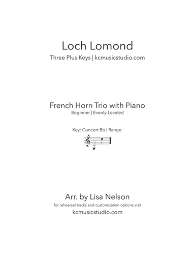 Loch Lomond - French Horn Trio with Piano Accompaniment (arr. Lisa Nelson)