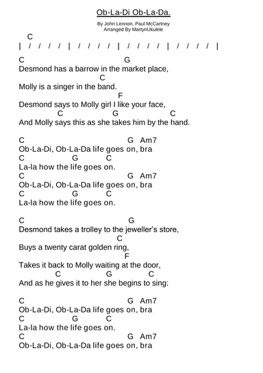 Ob-la-di, Ob-la-da (arr. MartynGuitar)