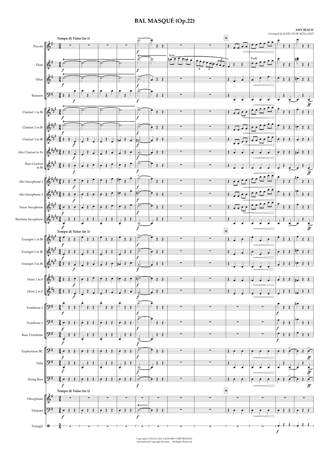 Bal Masque, Op. 22 (arr. John Ivor Holland)