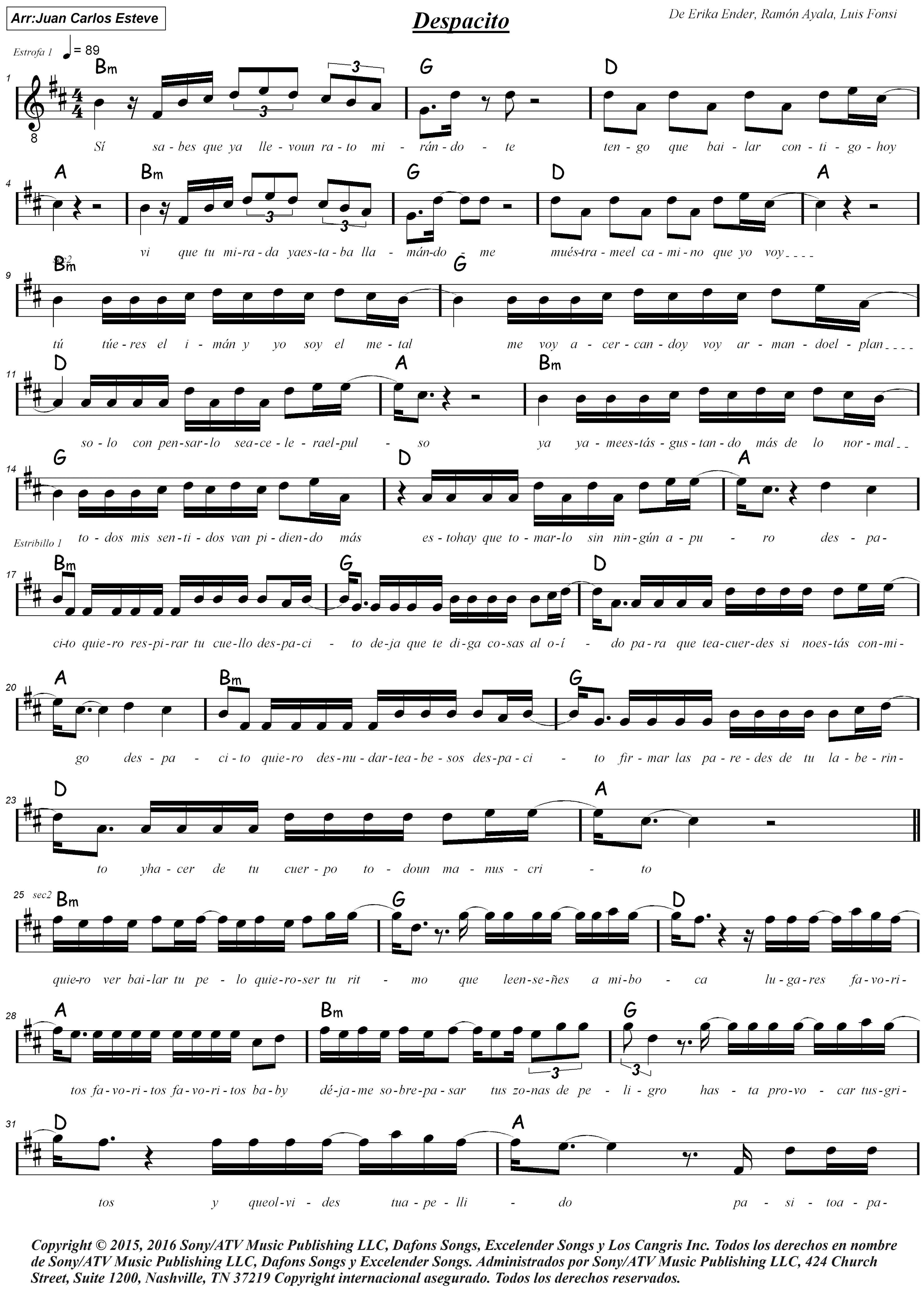 Despacito (arr. juan carlos esteve / Gran Coda)