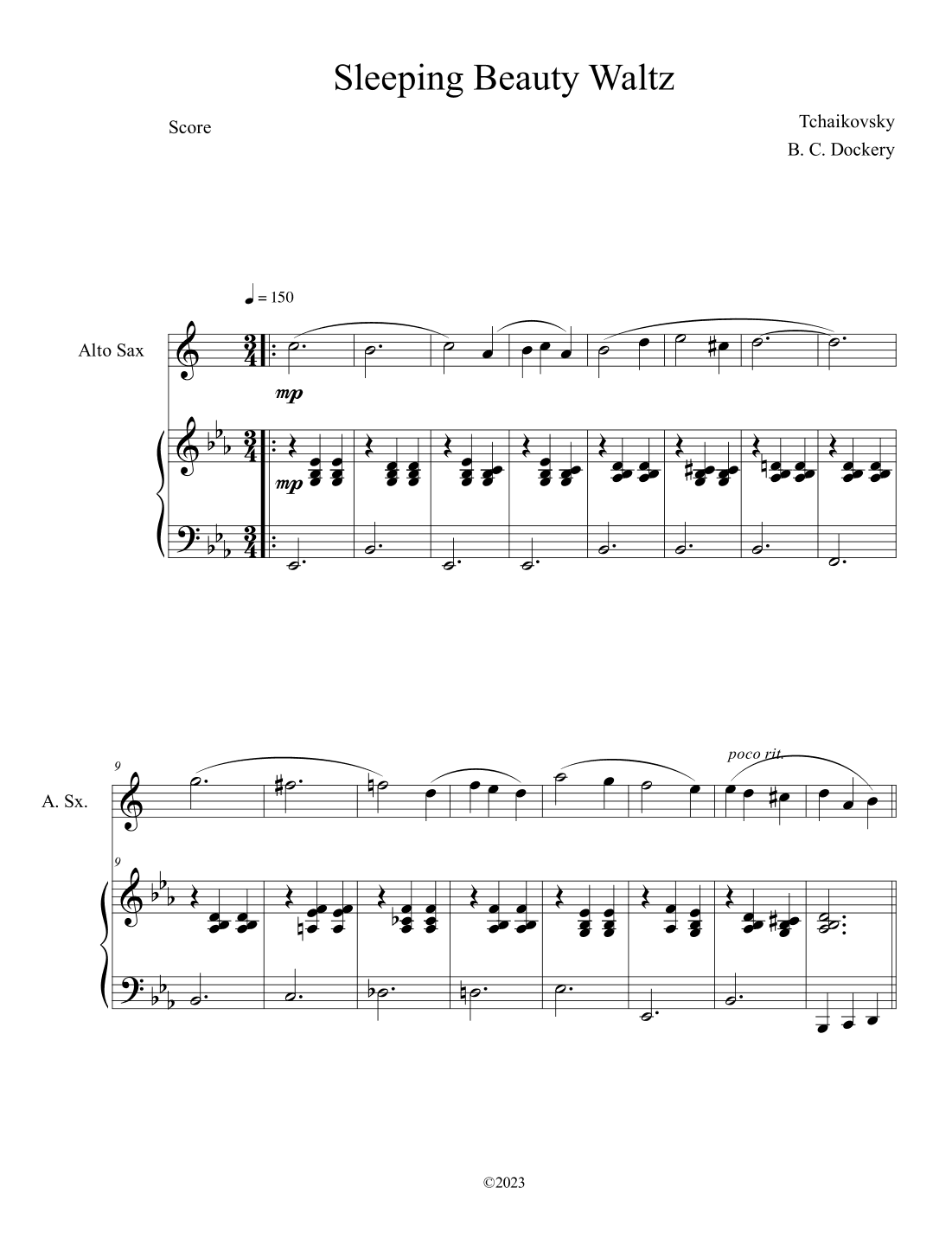Sleeping Beauty Waltz (Alto Sax Solo with Piano Accompaniment) (arr. B. C. Dockery)