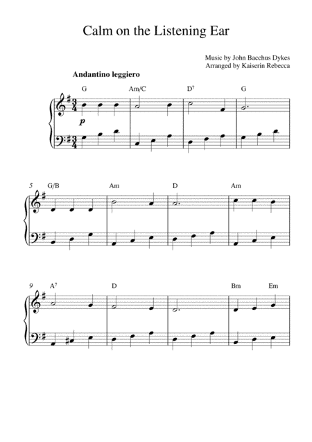 Calm on the Listening Ear (arr. Kaiserin Rebecca)