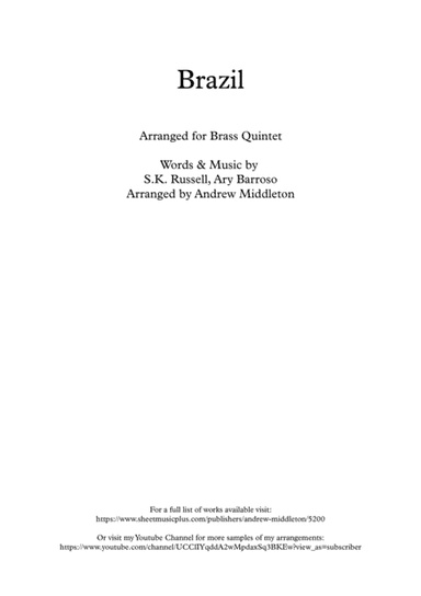 Aquarela Brasileira (aquarela Do Brasil) (brasil) (arr. Andrew Middleton)