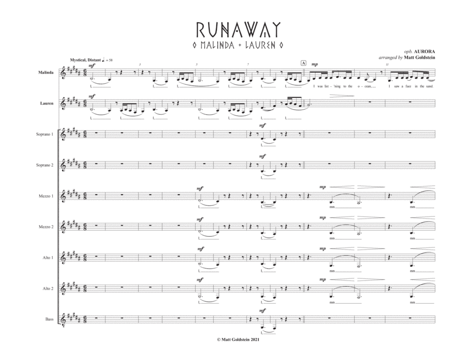 Runaway (arr. Matt Goldstein)