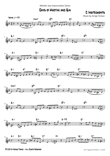 Melodic Jazz Improvisation Series: Days of Martini and Gin (C instruments)