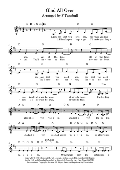 Glad All Over (arr. F Turnbull)