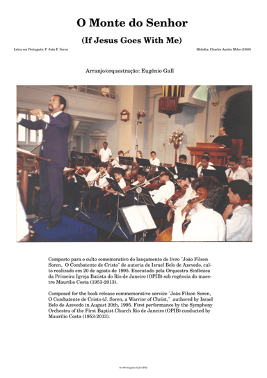 If Jesus Goes With Me (O Monte do Senhor) for Orchestra (arr. Eugenio Gall)