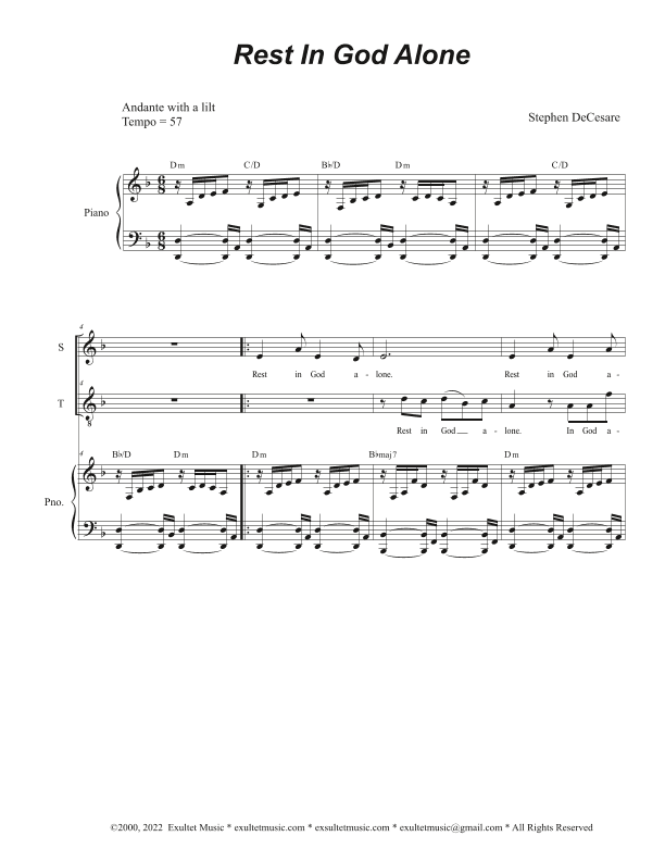 Rest In God Alone (Duet for Soprano and Tenor solo)