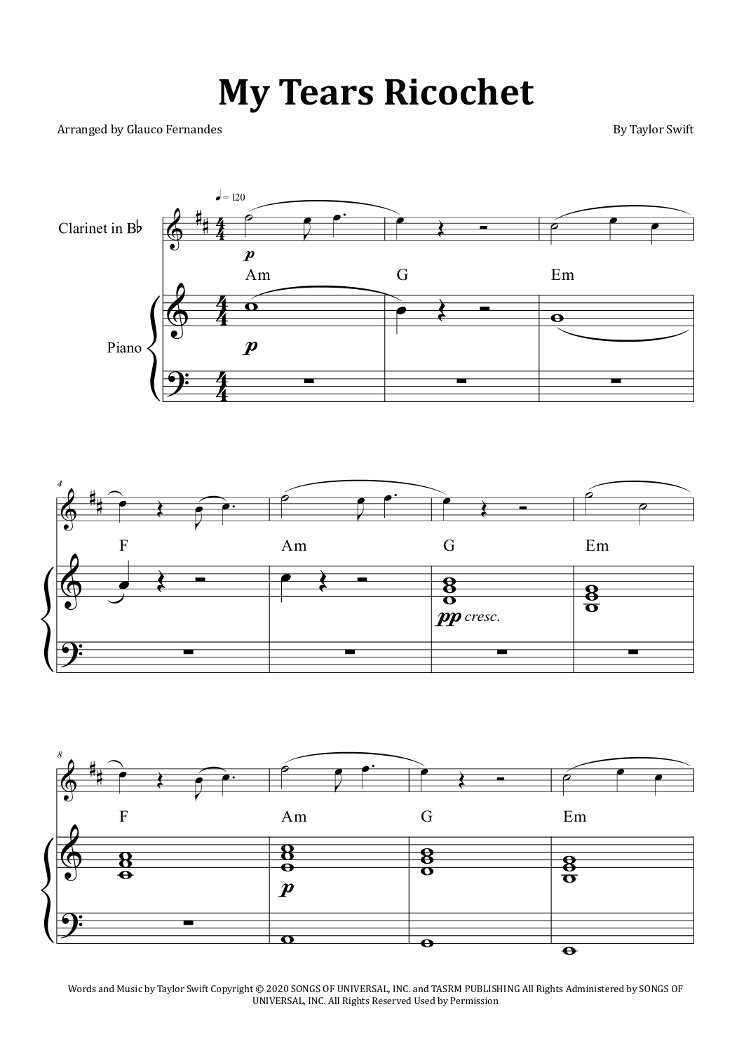 My Tears Ricochet (arr. Glauco Fernandes)