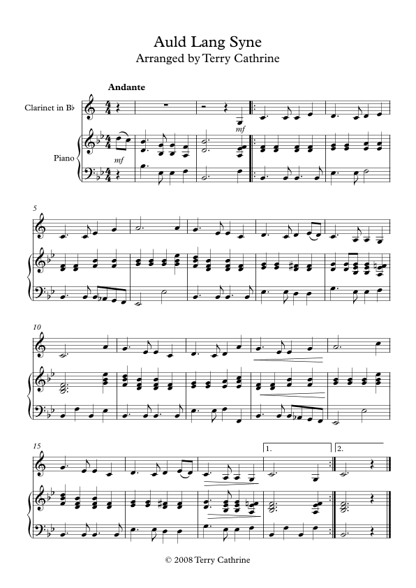 Auld Lang Syne (arr. Terry Cathrine)