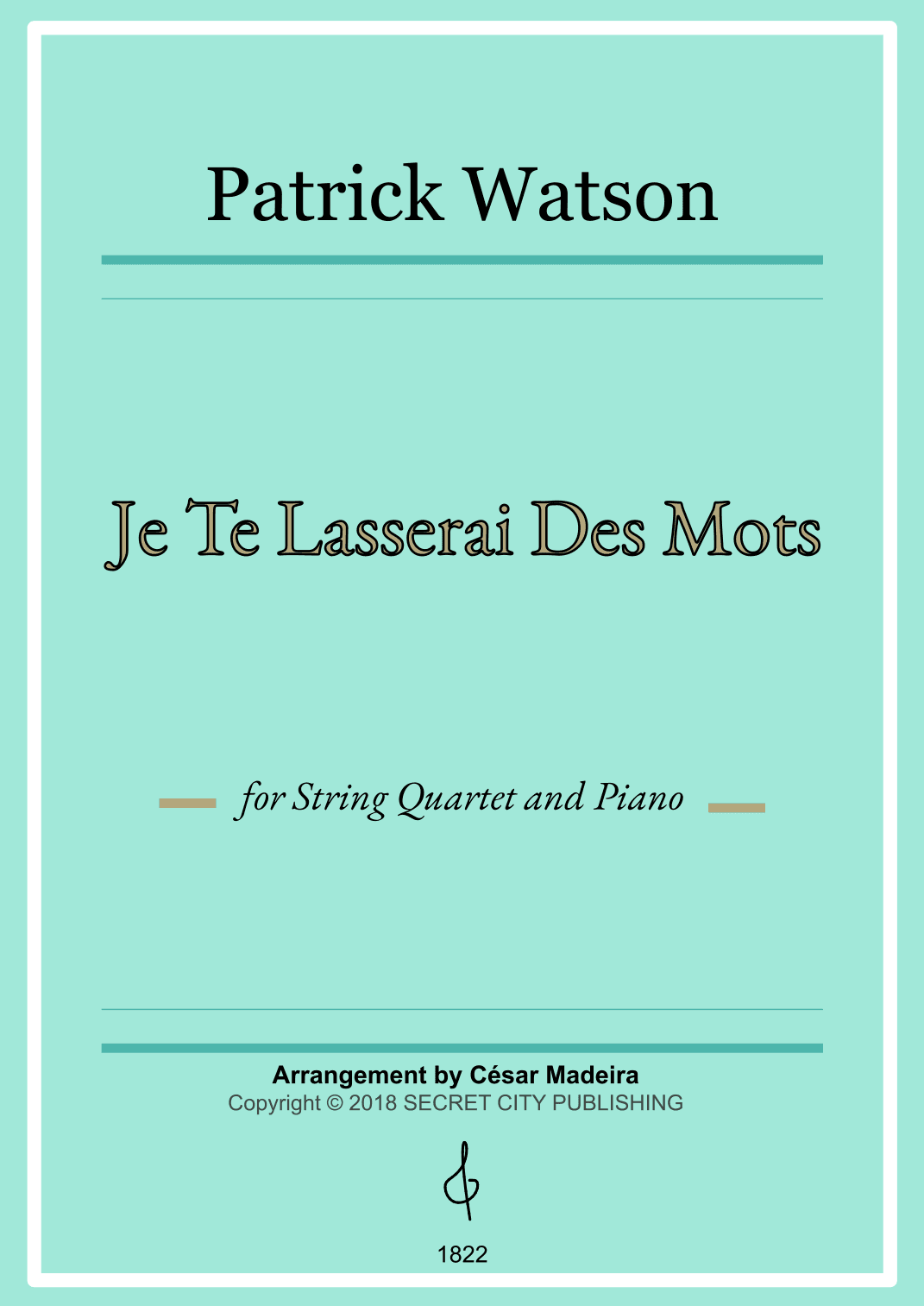 Je Te Laisserai Des Mots - Score Only (arr. César Madeira)
