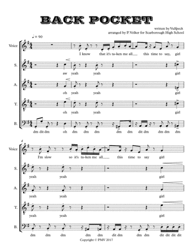 Back Pocket (arr. Patrick Volker)