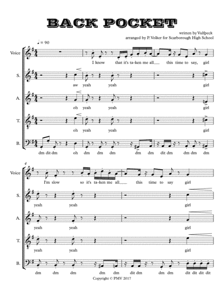 Back Pocket (arr. Patrick Volker)