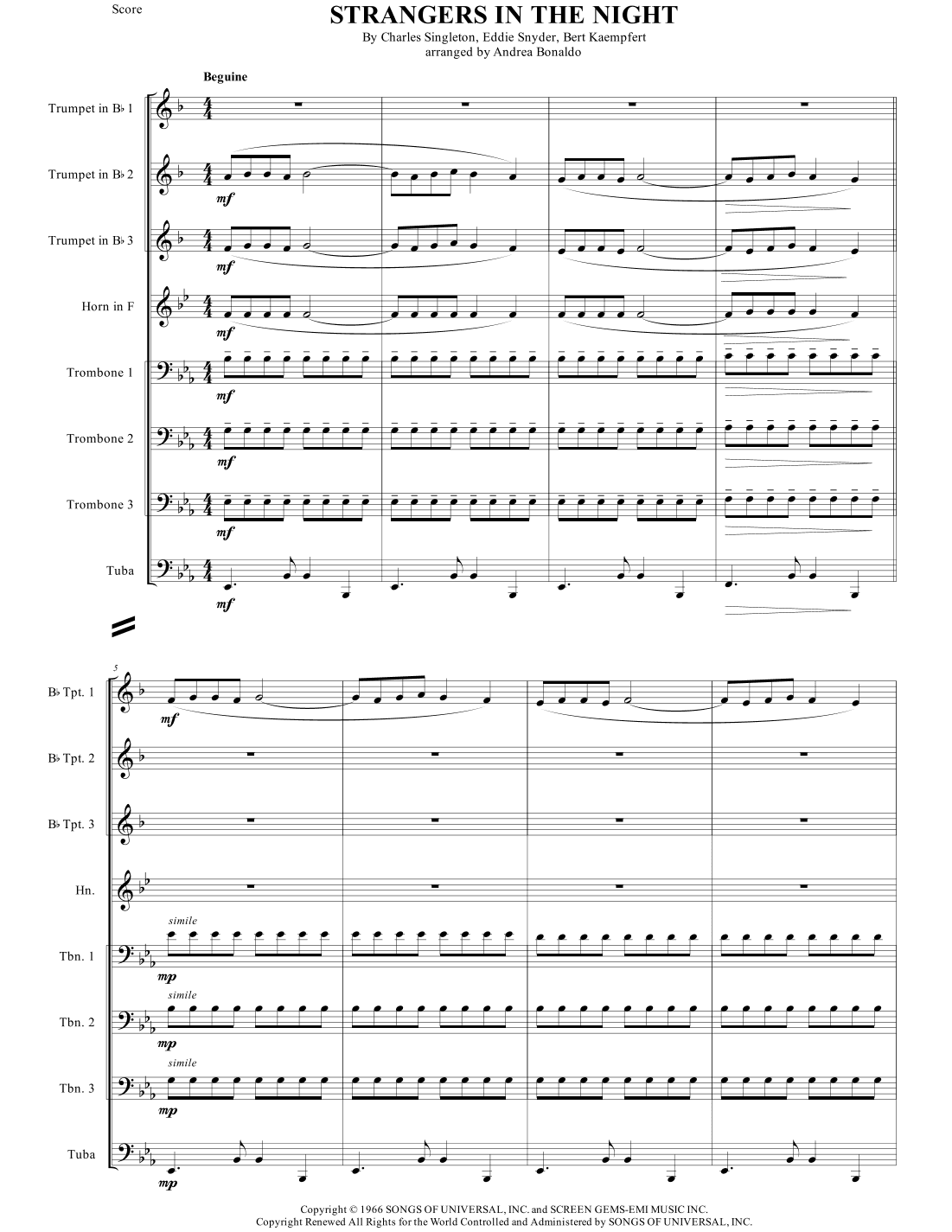 Strangers In The Night (arr. Andrea Bonaldo)