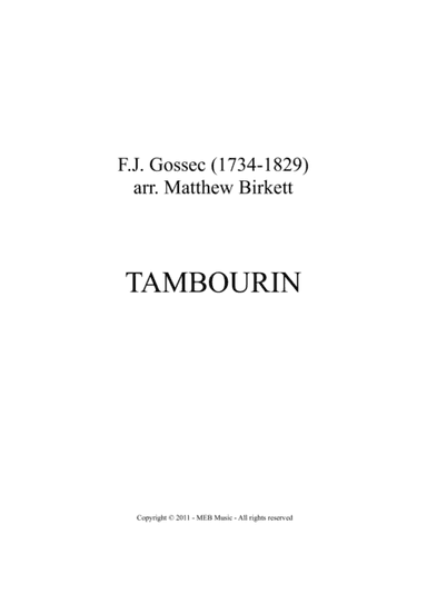 Tambourin (arr. Matthew Birkett)