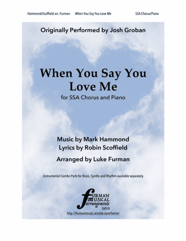 When You Say You Love Me (arr. Luke Furman)