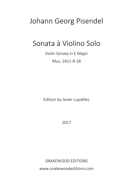 Pisendel – Sonata in E Major for violin and continuo (arr. Antonio Montanari)