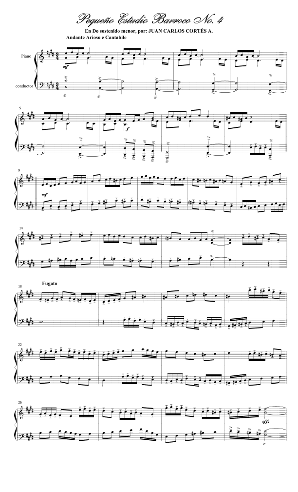 Pequeño Estudio Barroco No. 4 (Small Baroque Studio No. 4)