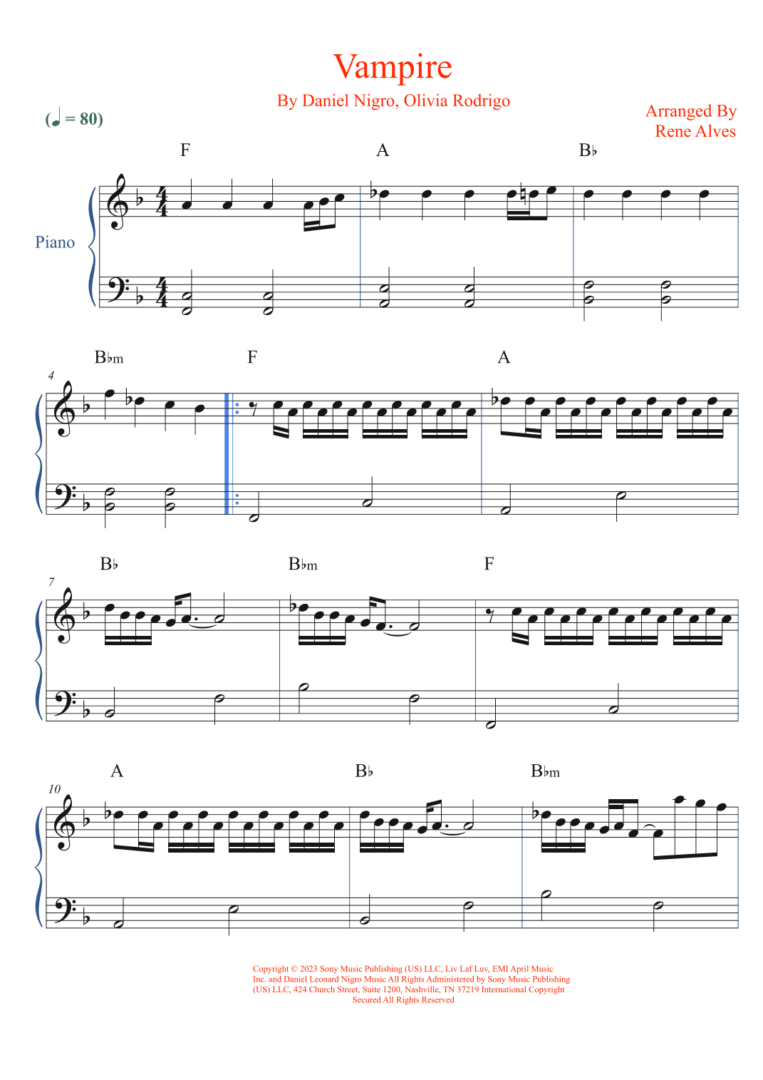 Vampire (arr. Rene Alves)
