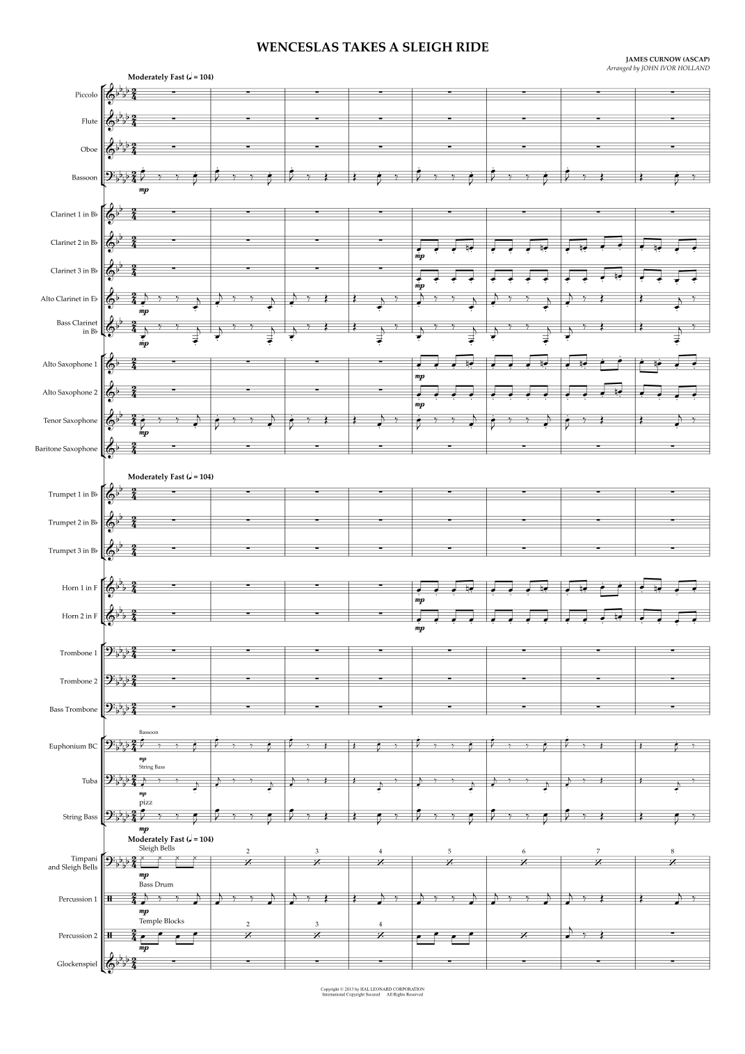 Wenceslas Takes A Sleigh Ride (arr. John Ivor Holland)