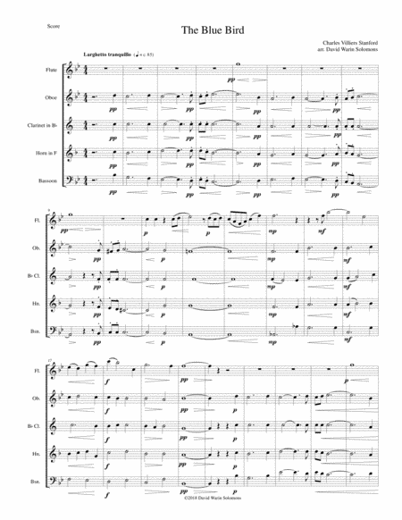 The Blue Bird for wind quintet (arr. David Warin Solomons)