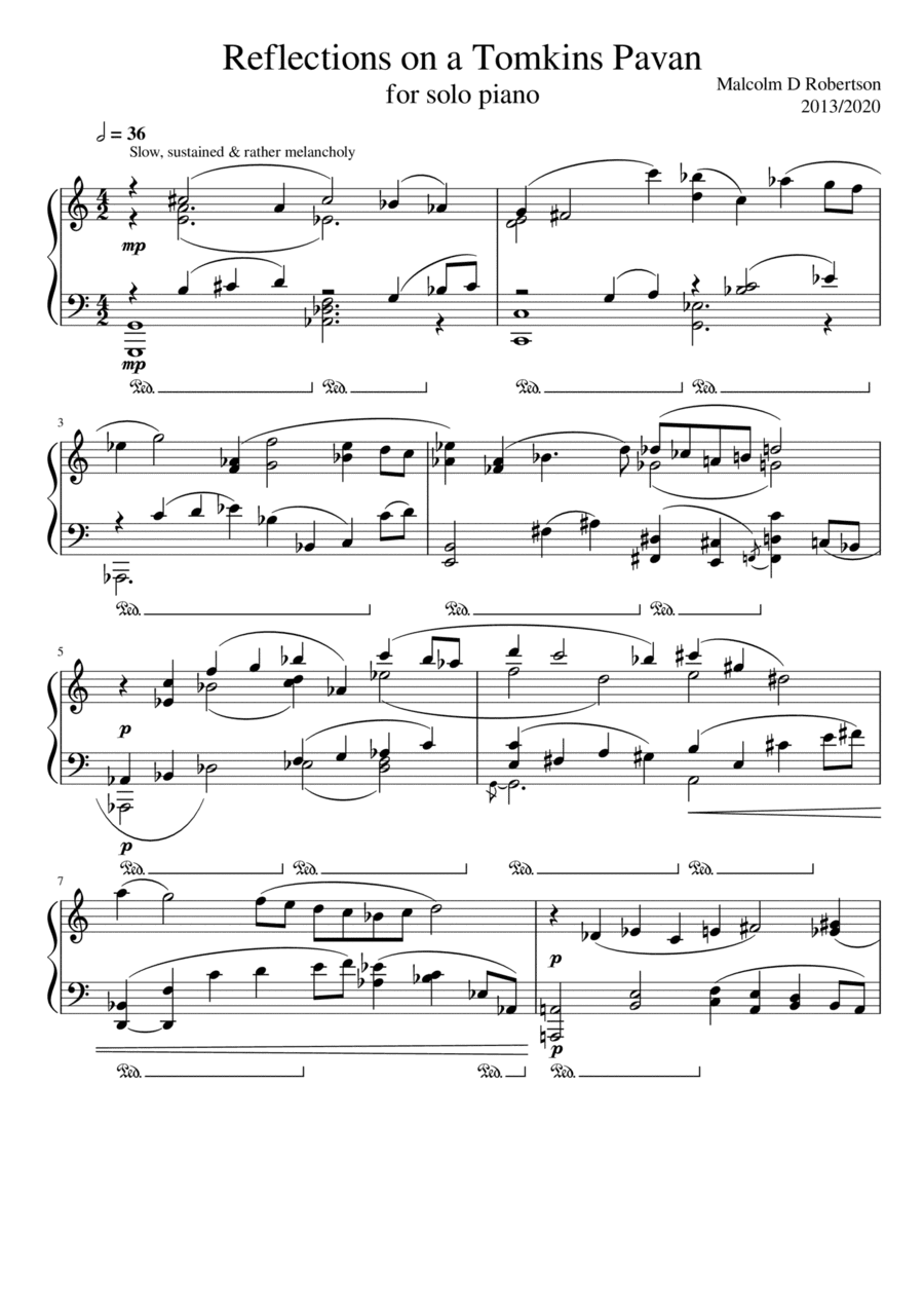 Reflections on a Tomkins Pavan for Piano