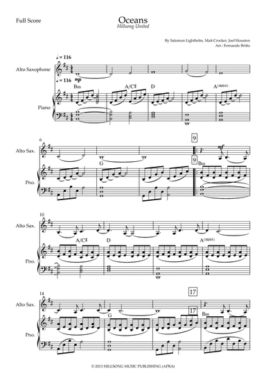 Oceans (where Feet May Fail) (arr. Fernando Britto)