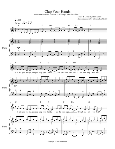 Clap Your Hands - From the Christian Children's Musical, "All Things Are Possible!"