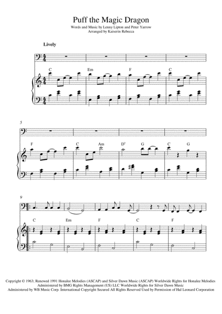 Puff The Magic Dragon (arr. Kaiserin Rebecca)