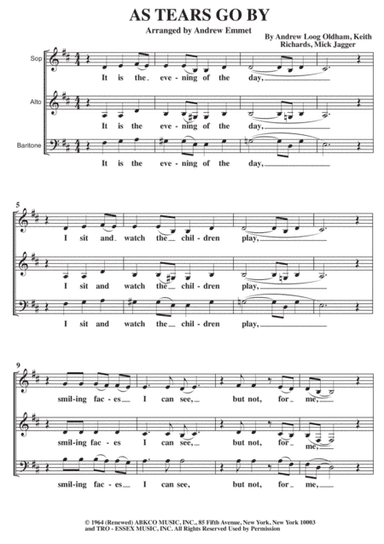 As Tears Go By (arr. Andrew Emmet)