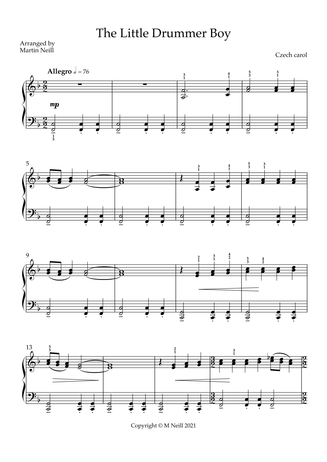 The Little Drummer Boy (arr. Martin Neill)