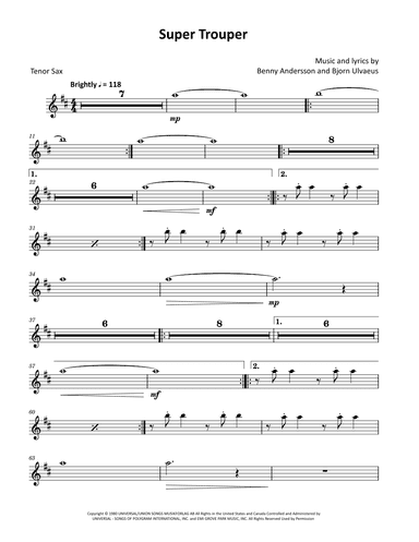 Super Trouper (arr. David Lartey)