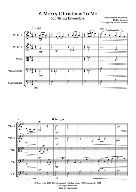 A Merry Christmas To Me (arr. Daniel Moretti)