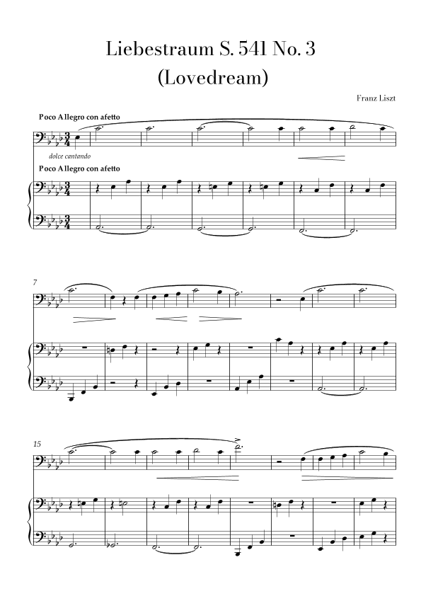 Liszt - Liebestraum for Bassoon and Easy Piano duo (arr. Lais Reis)