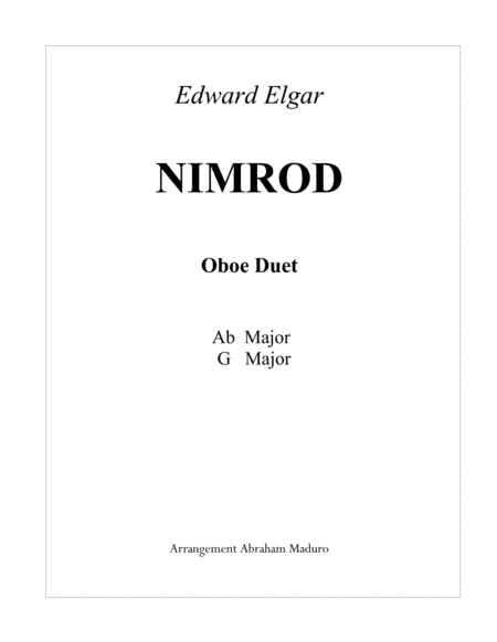 Nimrod From Enigma Variations Oboe Duet-Two Tonalities Included (arr. Abraham Maduro)