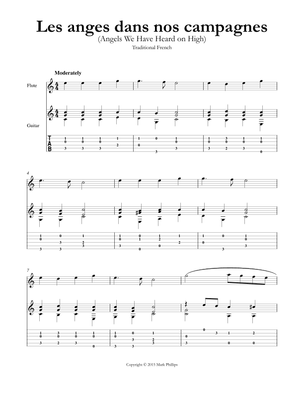 Les anges dans nos campagnes (Angels We Have Heard on High) (arr. Mark Phillips)
