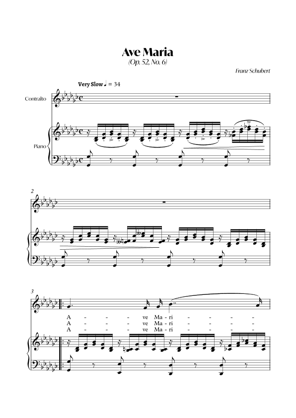 Ave Maria (Franz Schubert) - CONTRALTO_Gb (arr. André Alberto Santos)
